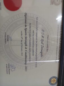 Certificate by Sri Lanka Foundation