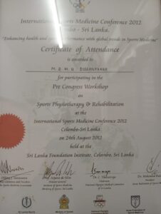 Certificate for Attendance to International Medical Conference