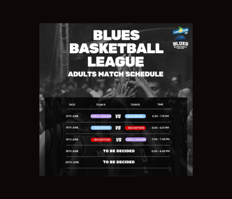 Attention Athletes: Blues League Adult Division Match Schedule!